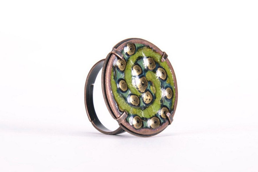 Copper green ring photo 1