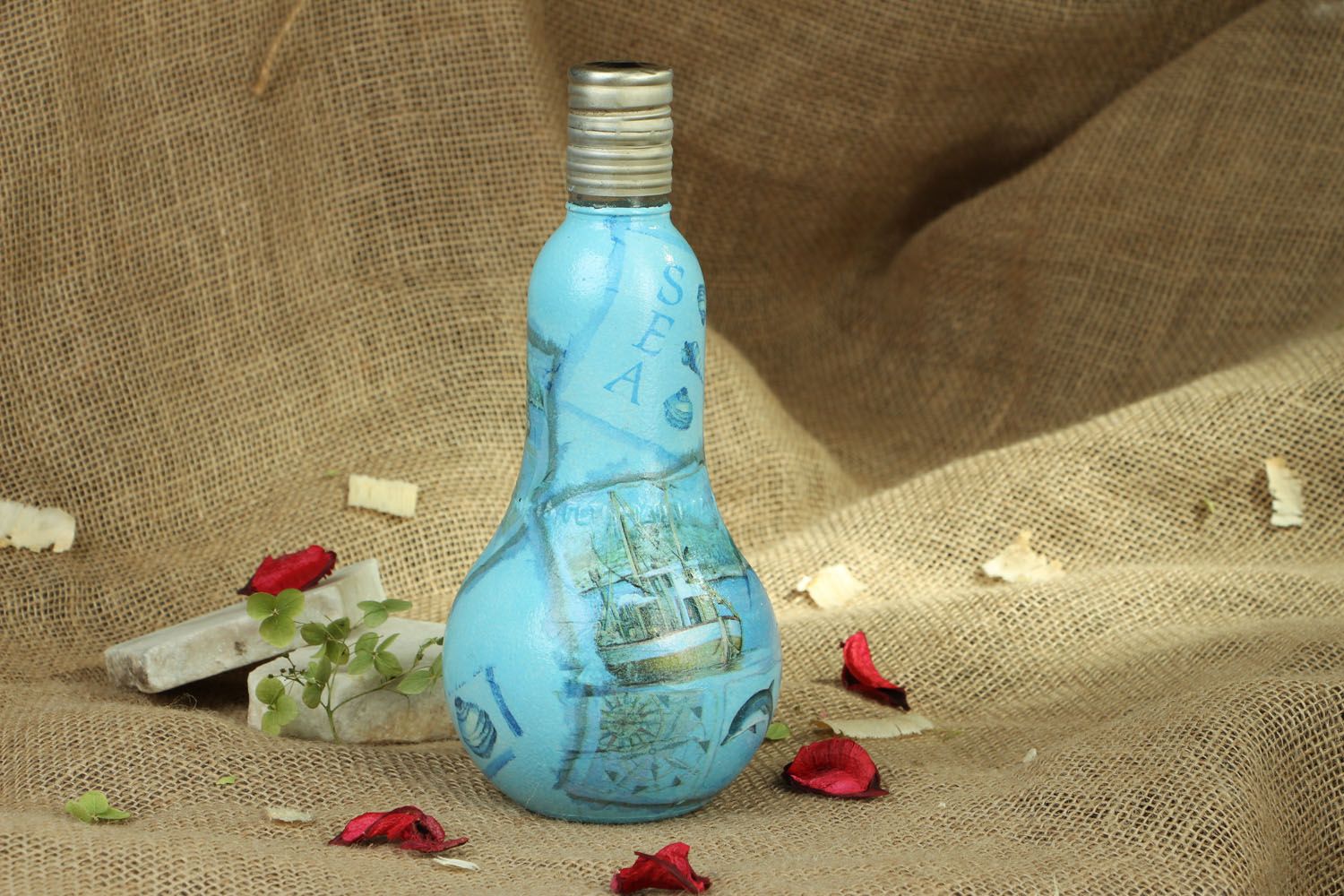 Декоративная бутылка Морская фото 5