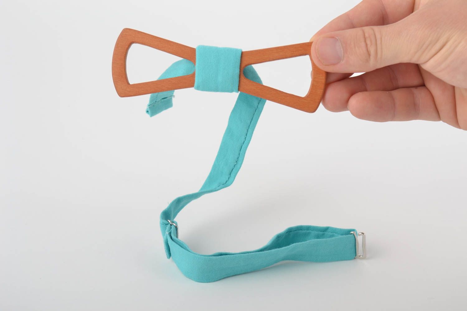Handmade designer wooden bow tie with adjustable cotton strap photo 4