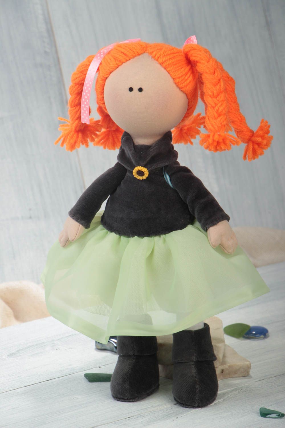 Puppe handgemacht Design Puppe Haus Deko Idee Geschenkidee für Mädchen aus Stoff foto 1