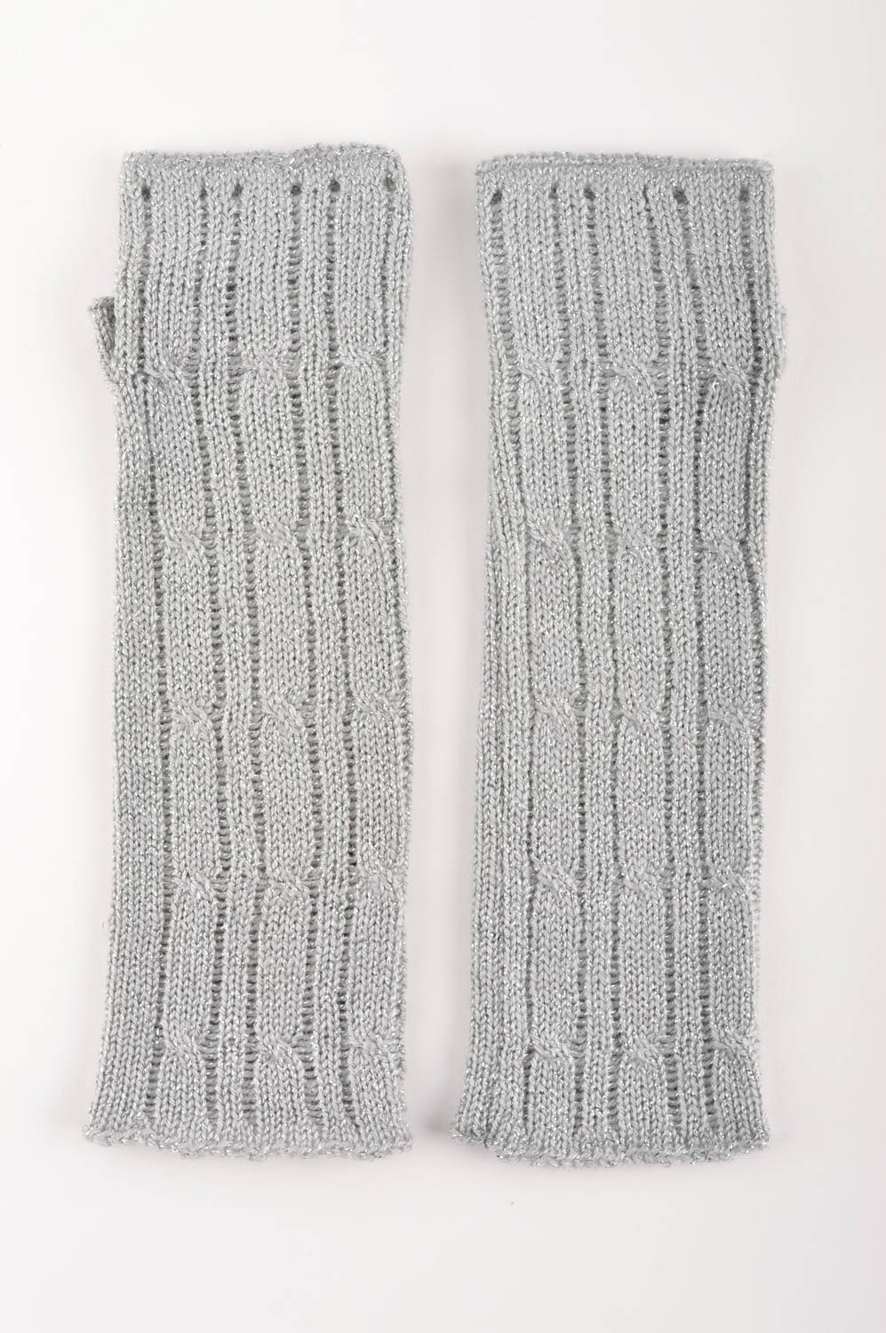 Beautiful handmade knitted mittens warm womens mittens fingerless gloves photo 2