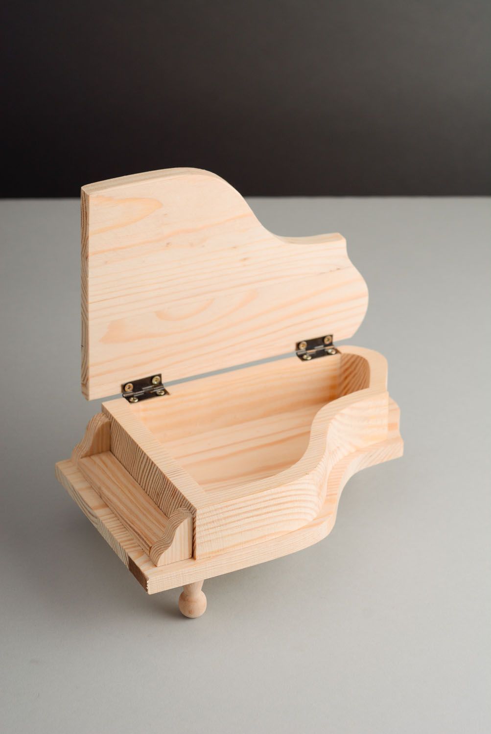 Caja de madera inacabada Piano de cola foto 3