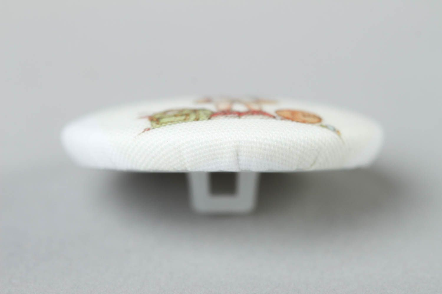 Unusual handmade plastic button printed fabric button needlework supplies photo 4