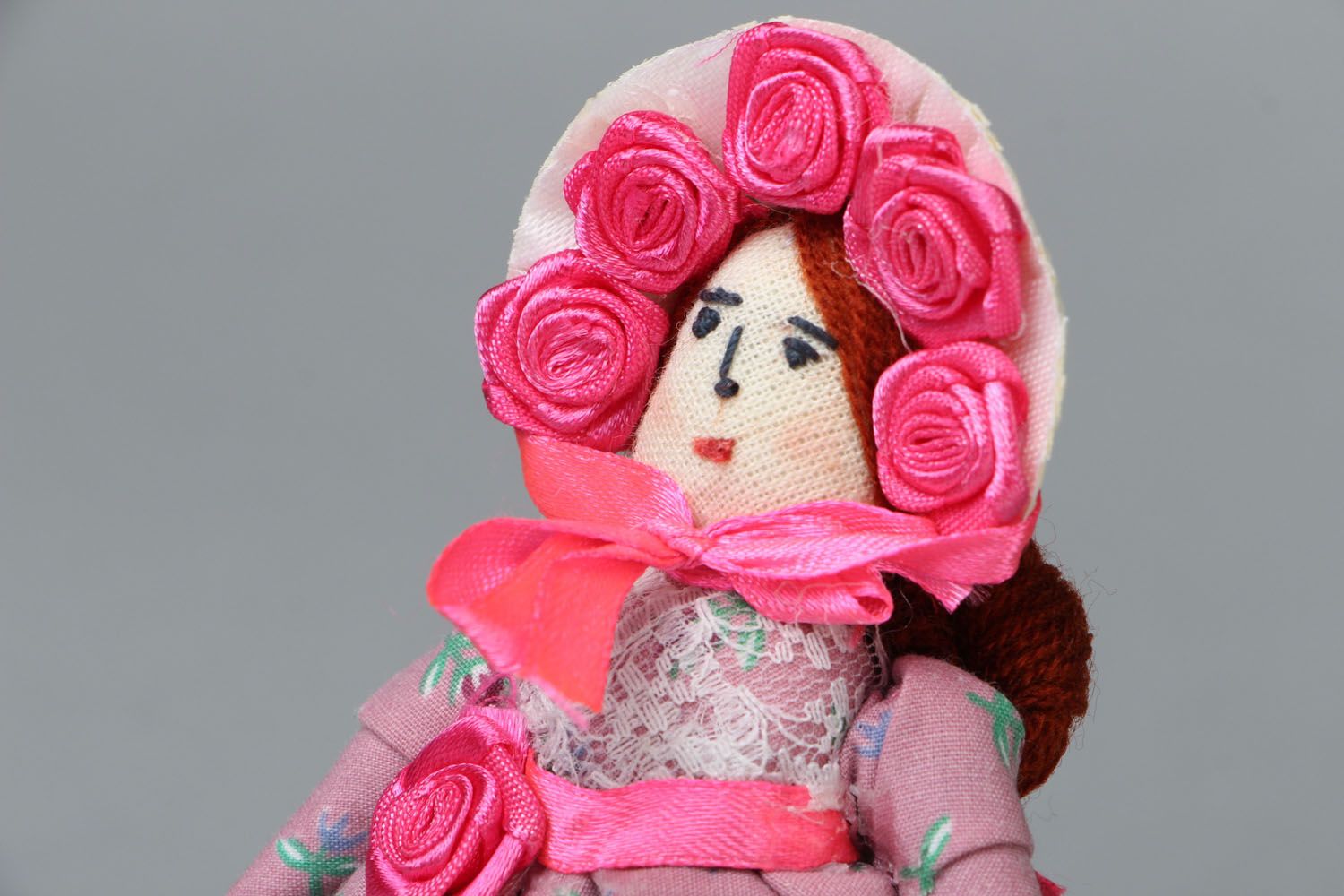 Interieur Puppe aus Textil Dame in Rosa foto 2