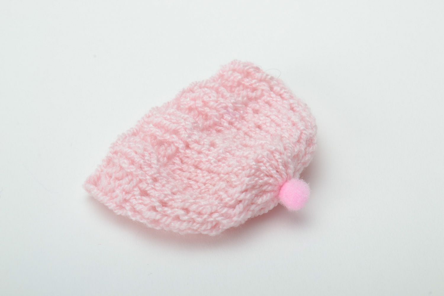 Couvre-oeuf tricoté pour Pâques fait main rose en fils acryliques et cotonniers photo 3