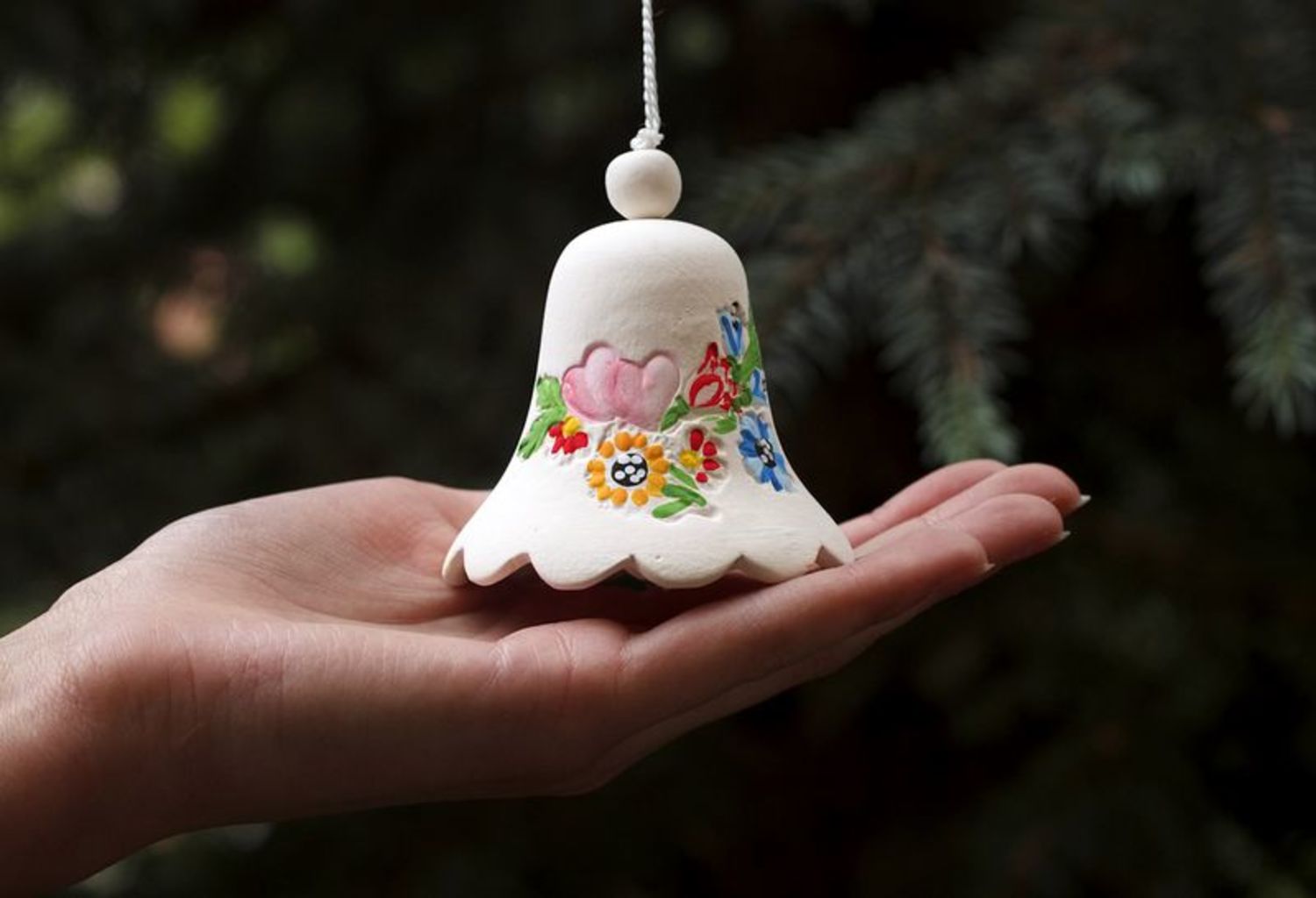 Ceramic bell Two hearts photo 3