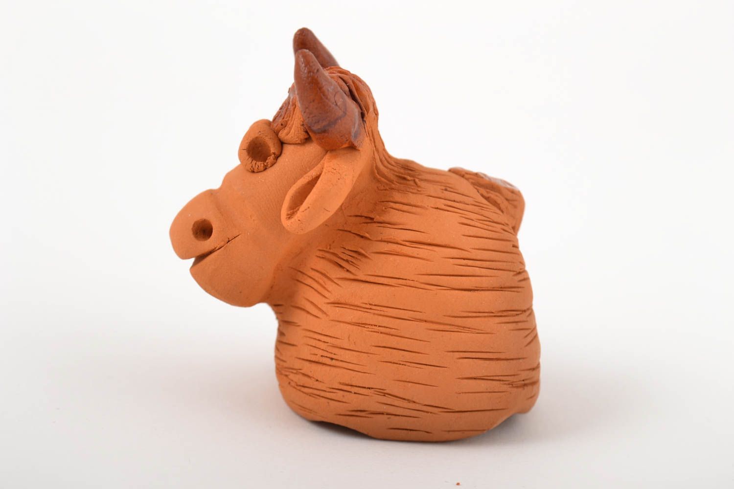 Figurina fatta a mano in ceramica carino animaletto souvenir in terracotta foto 3