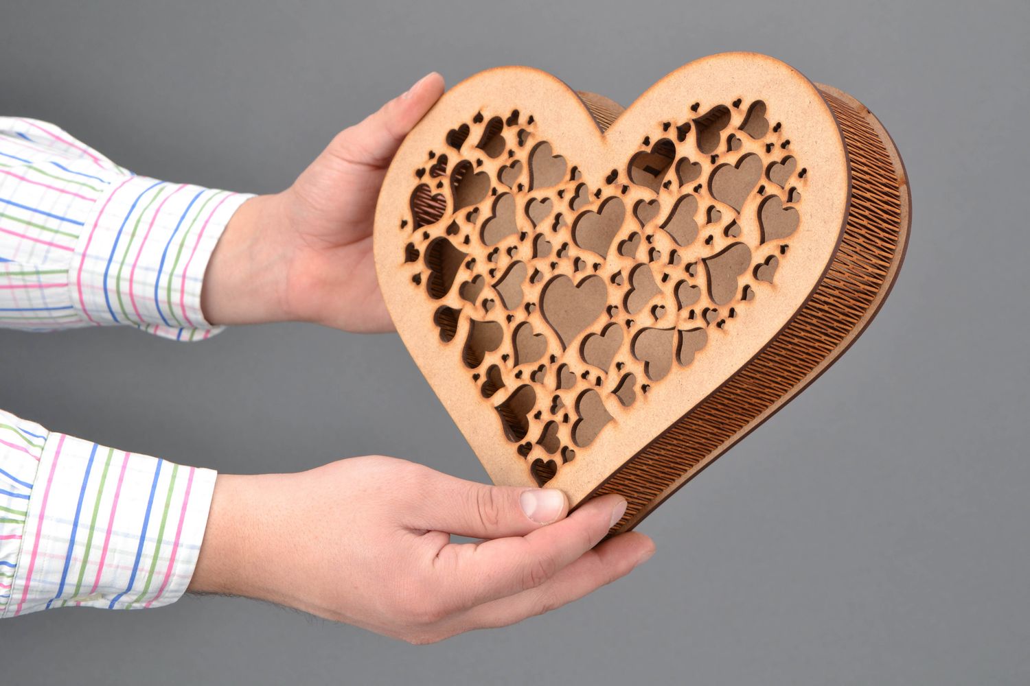 Herz Schatulle aus Holz foto 2