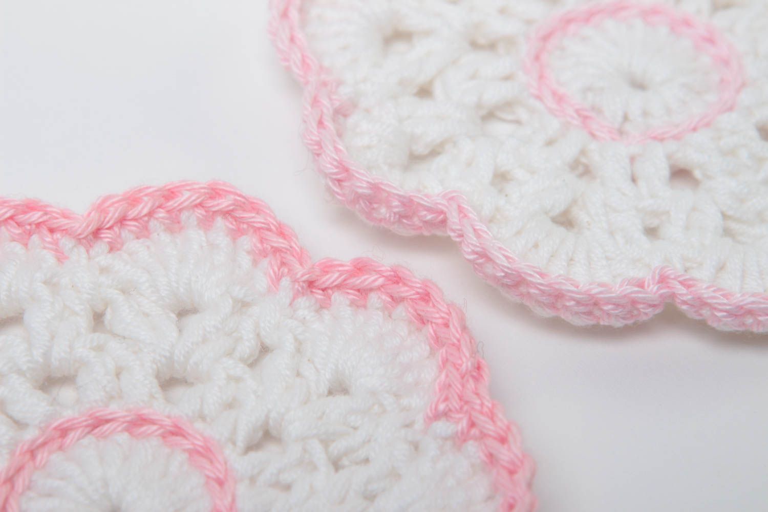 Set of 2 handmade crochet lace coasters hot pads table decor ideas home textiles photo 3