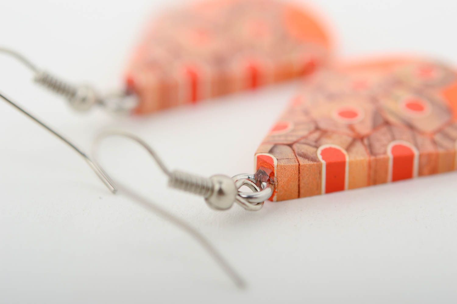 Boucles d'oreilles orange Bijou fait main design stylé Cadeau pour femme photo 5