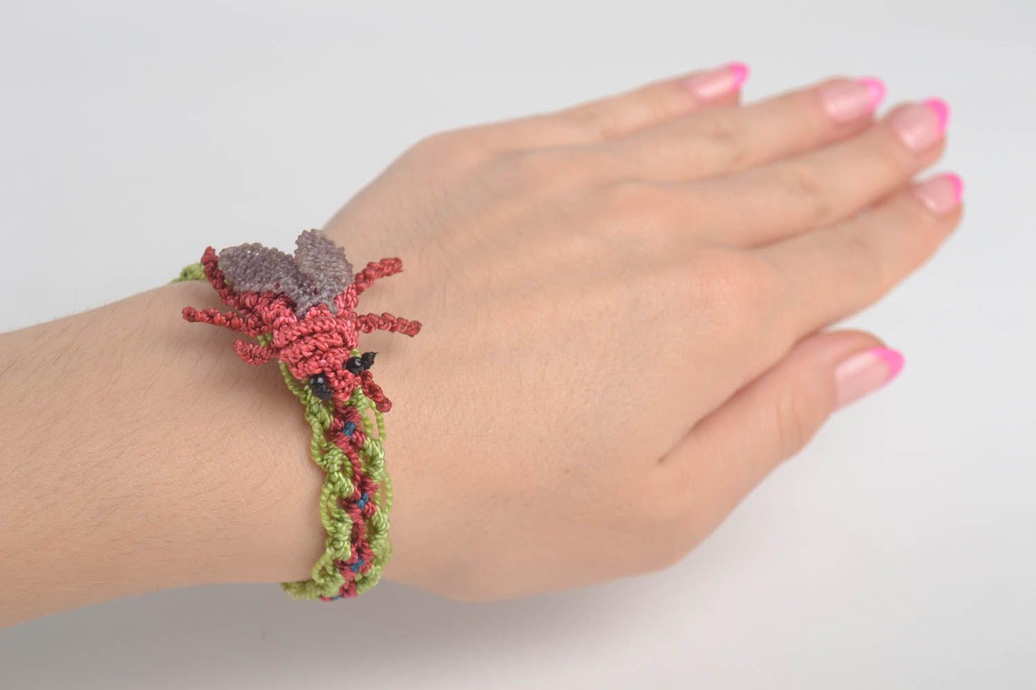 Designer jewelry macrame bracelet handmade brooch jewelry set gifts for women photo 1