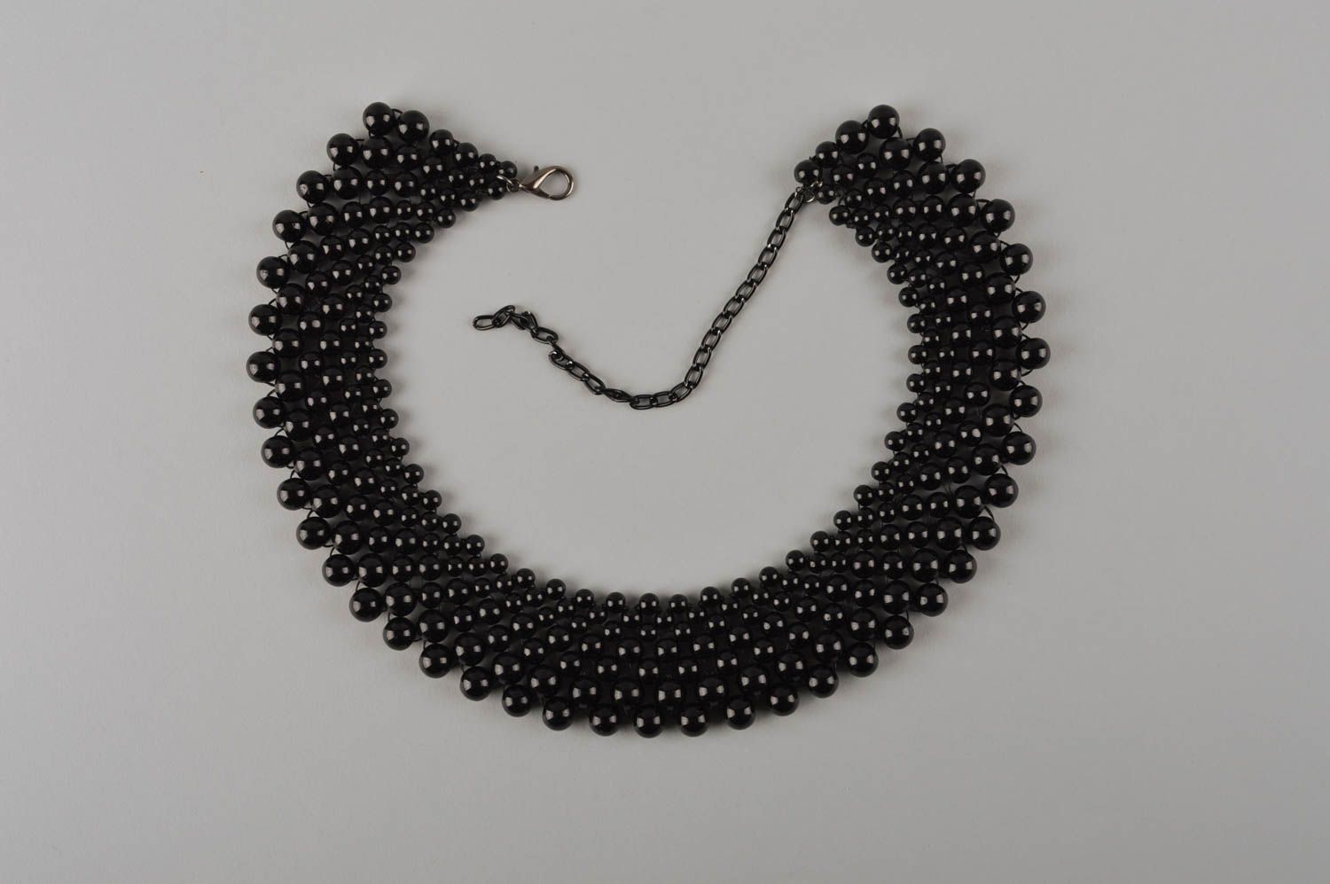 Collar artesanal de cuentas de color negro bisutería de moda regalo para mujer foto 5