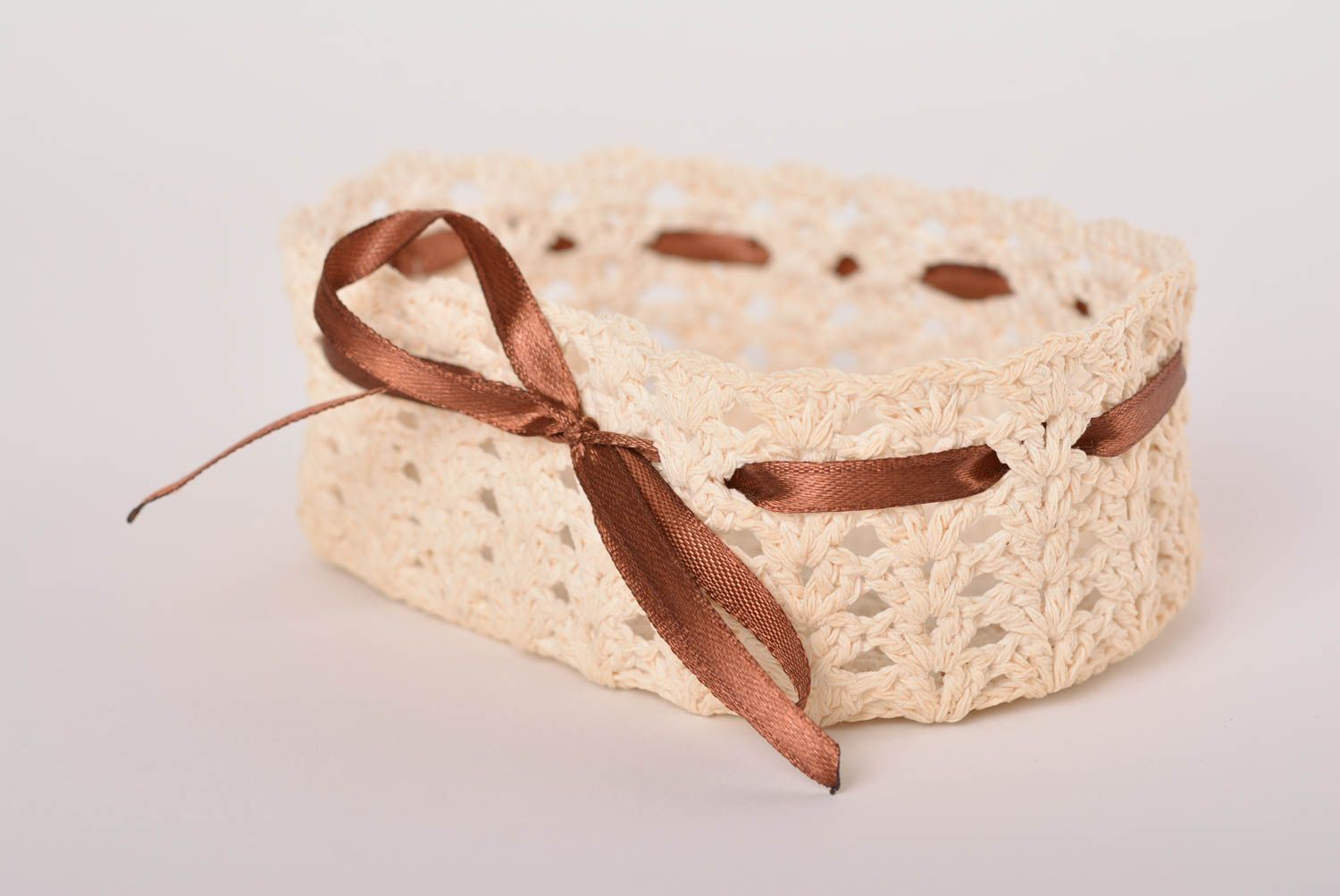 Handmade basket unusual basket gift ideas crocheted basket for interior decor photo 2
