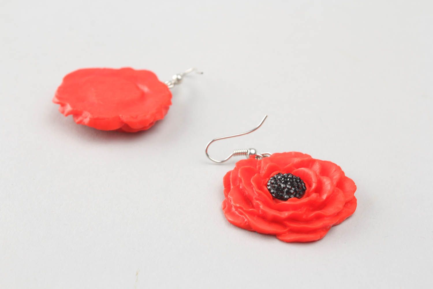Polymer clay earrings Poppies photo 2