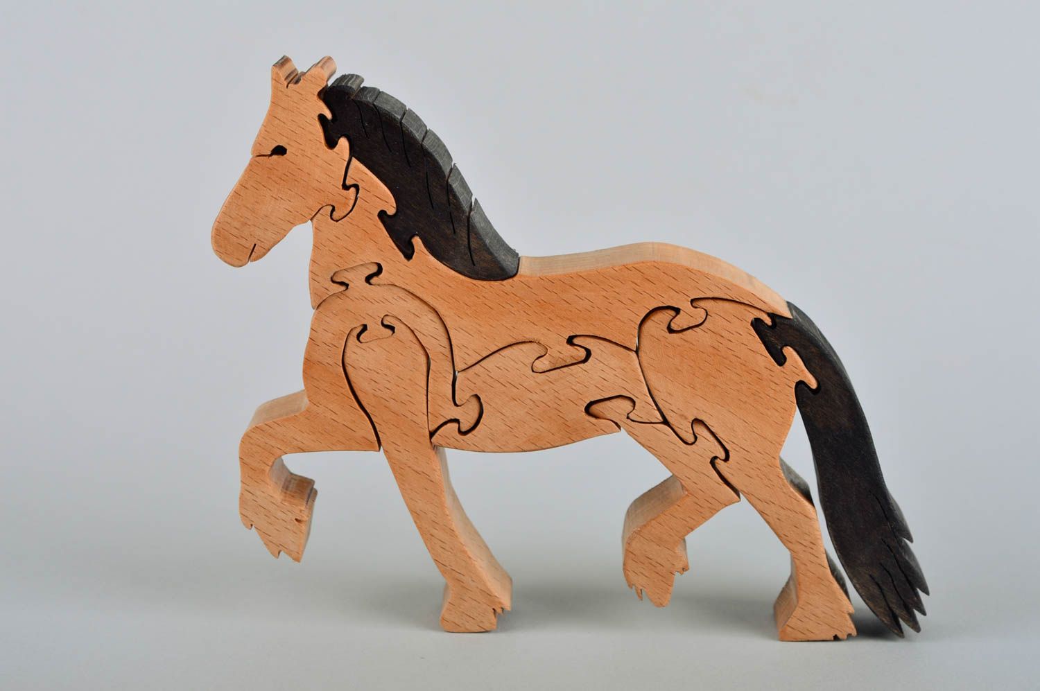 Handmade Pferd Spielzeug Geschenk für Kinder Puzzle Spiel Öko Spielzeug foto 2