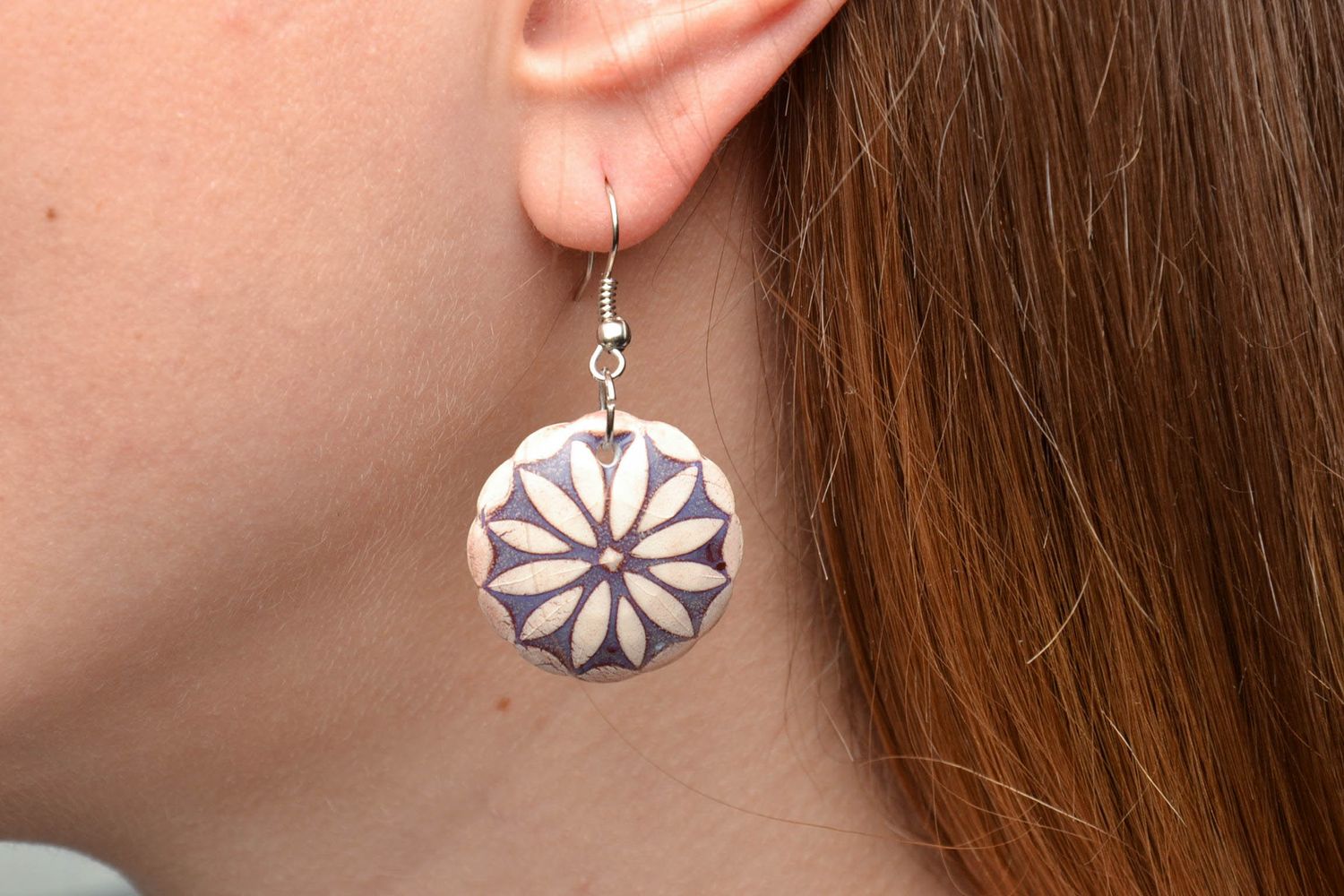 Beautiful handmade ceramic earrings photo 5