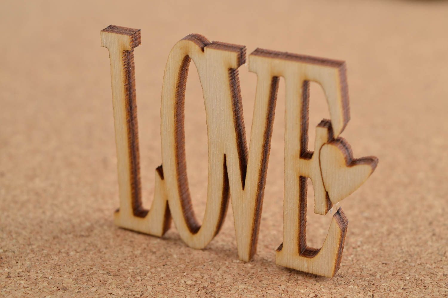 Schriftzug Love handmade Schriftzug aus Holz Scrapbook Material aus Sperrholz foto 1
