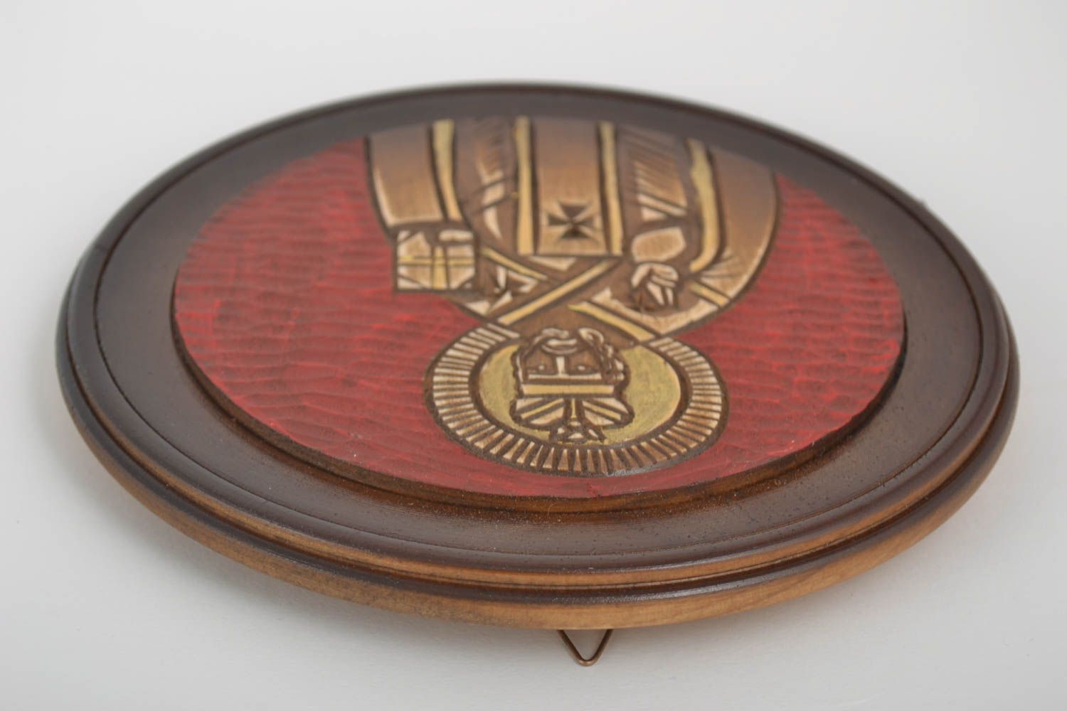 Plato de madera hecho a mano decoración de casa original icono religioso  foto 4