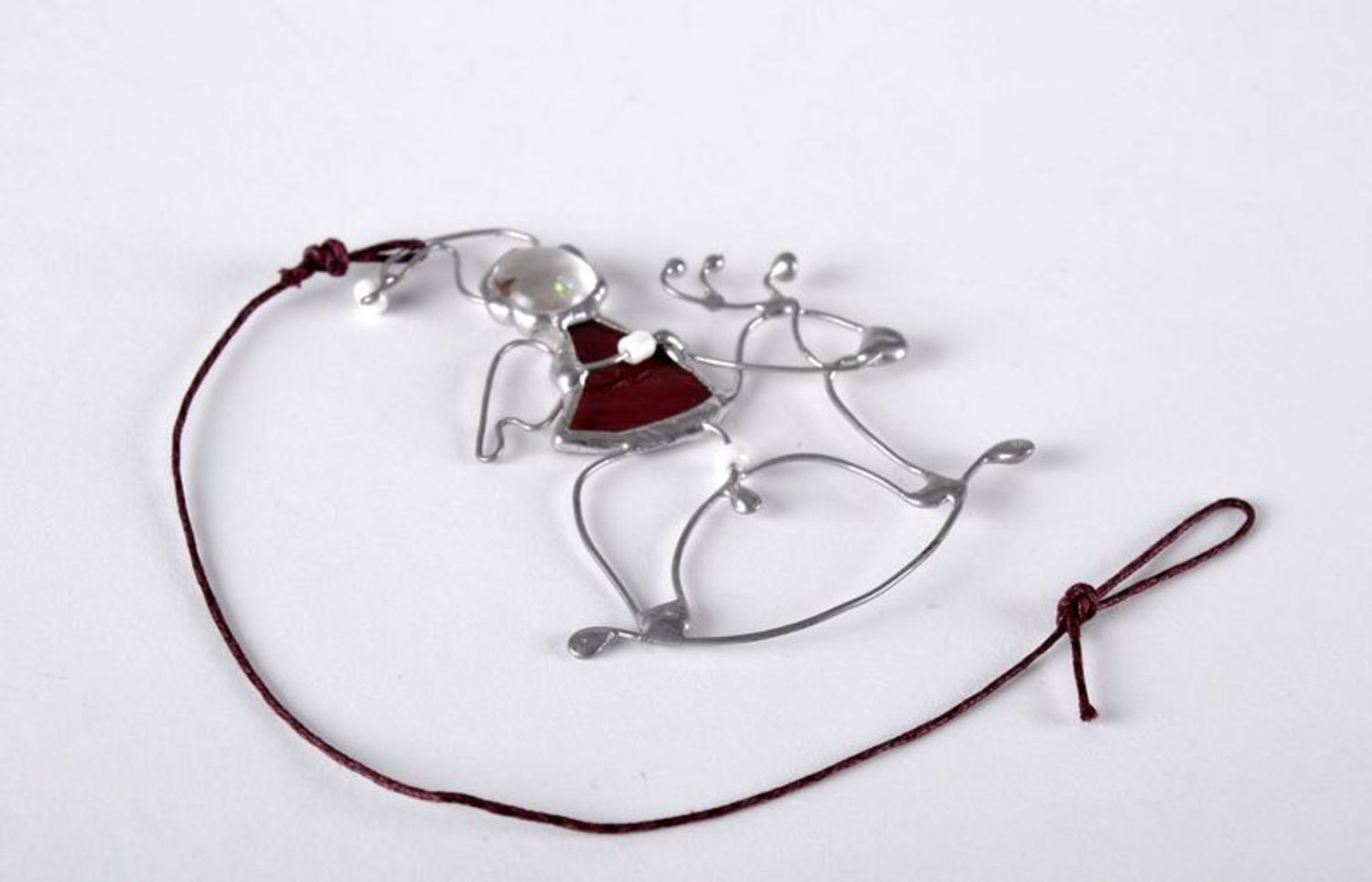 Wire and glass pendant Santa's assistant photo 5