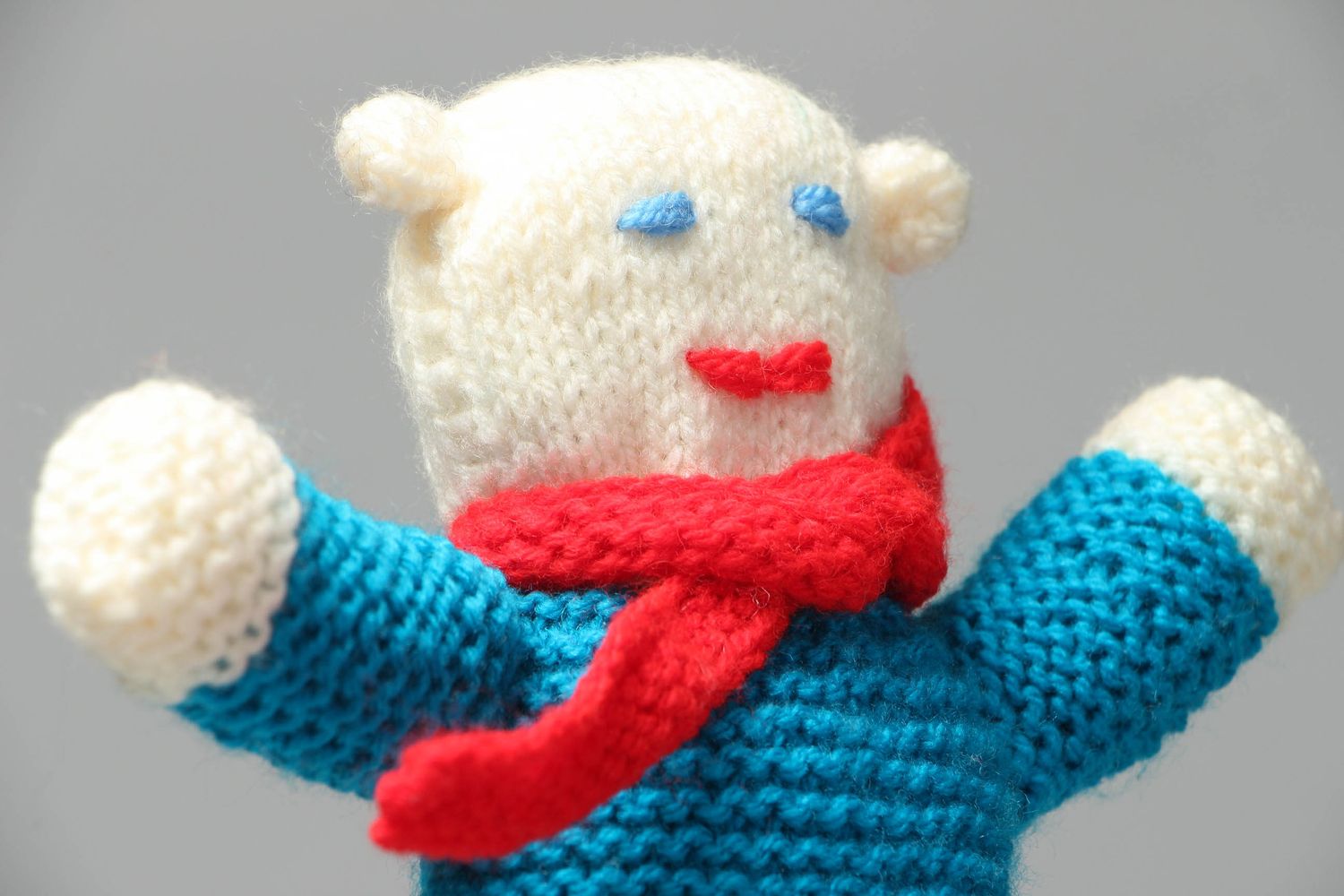 Orsetto a maglia fatto a mano pupazzo morbido giocattolo da bambini a uncinetto
 foto 2