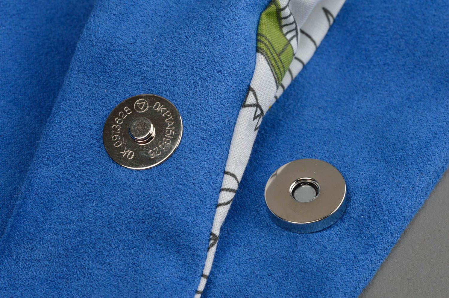 Sac à main en tissu de daim artificiel fait main avec poche accessoire bleu photo 5