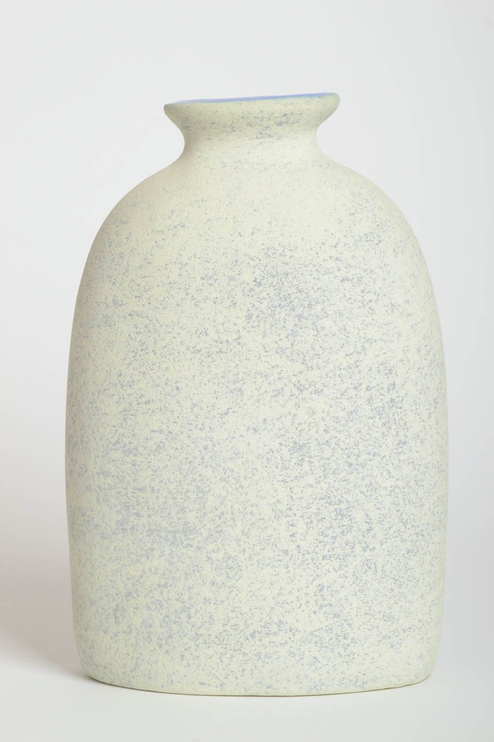 Vase céramique fait main Vase original blanc à goulot étroit Déco maison photo 4