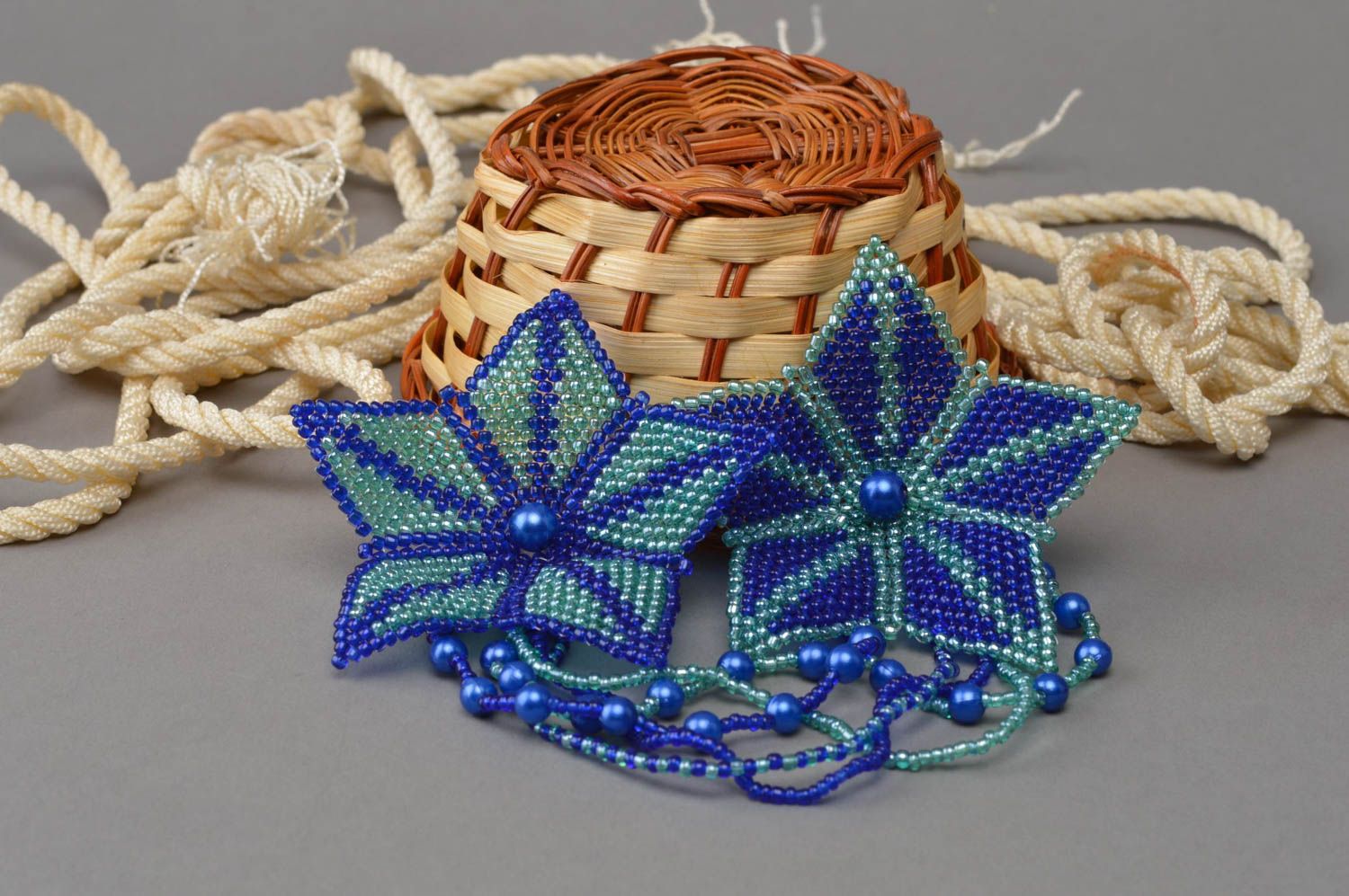 Handmade brooch beaded jewelry weaving technique gift ideas for women photo 1