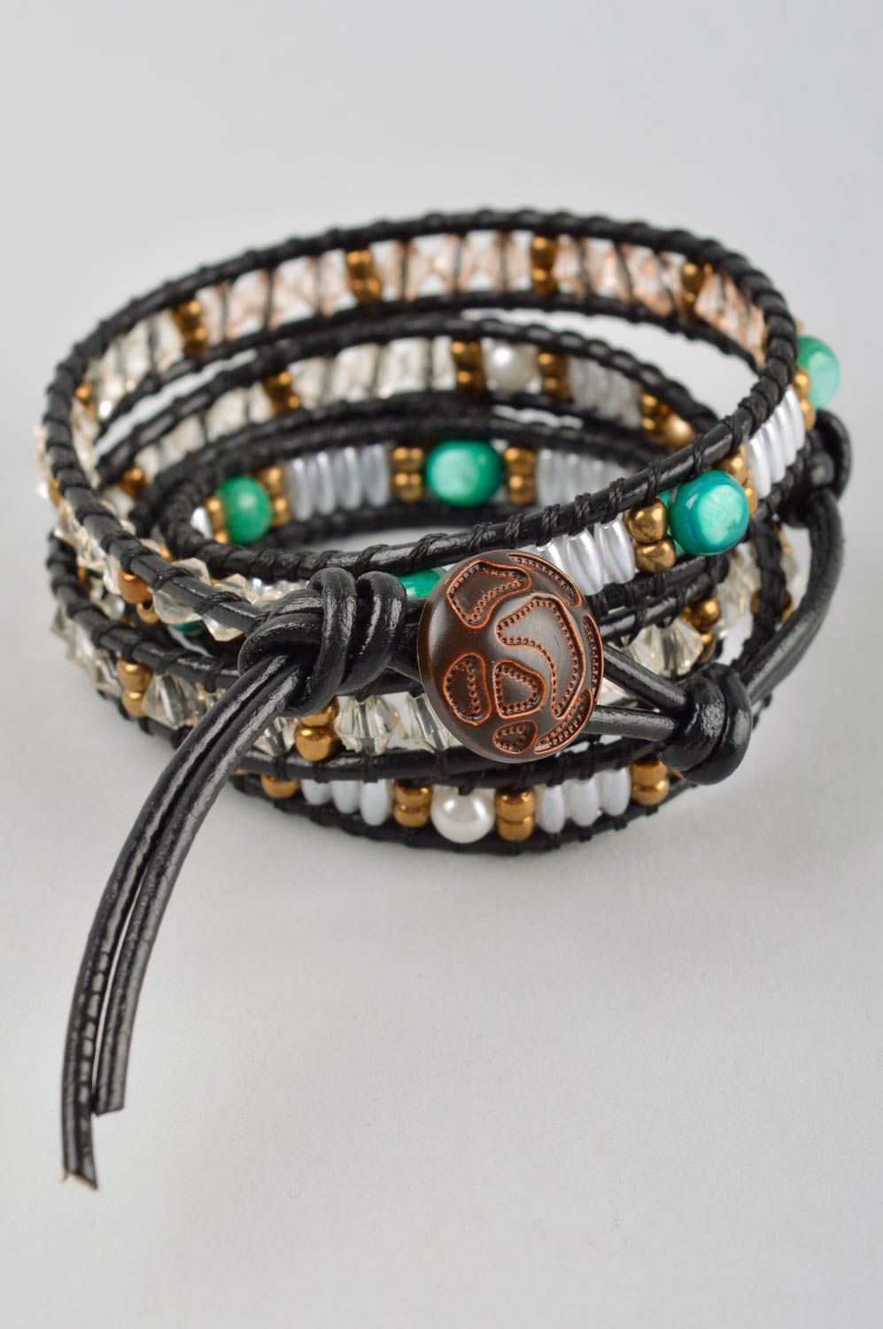 Beaded jewelry handmade wrap bracelet designer accessories gifts for women photo 3