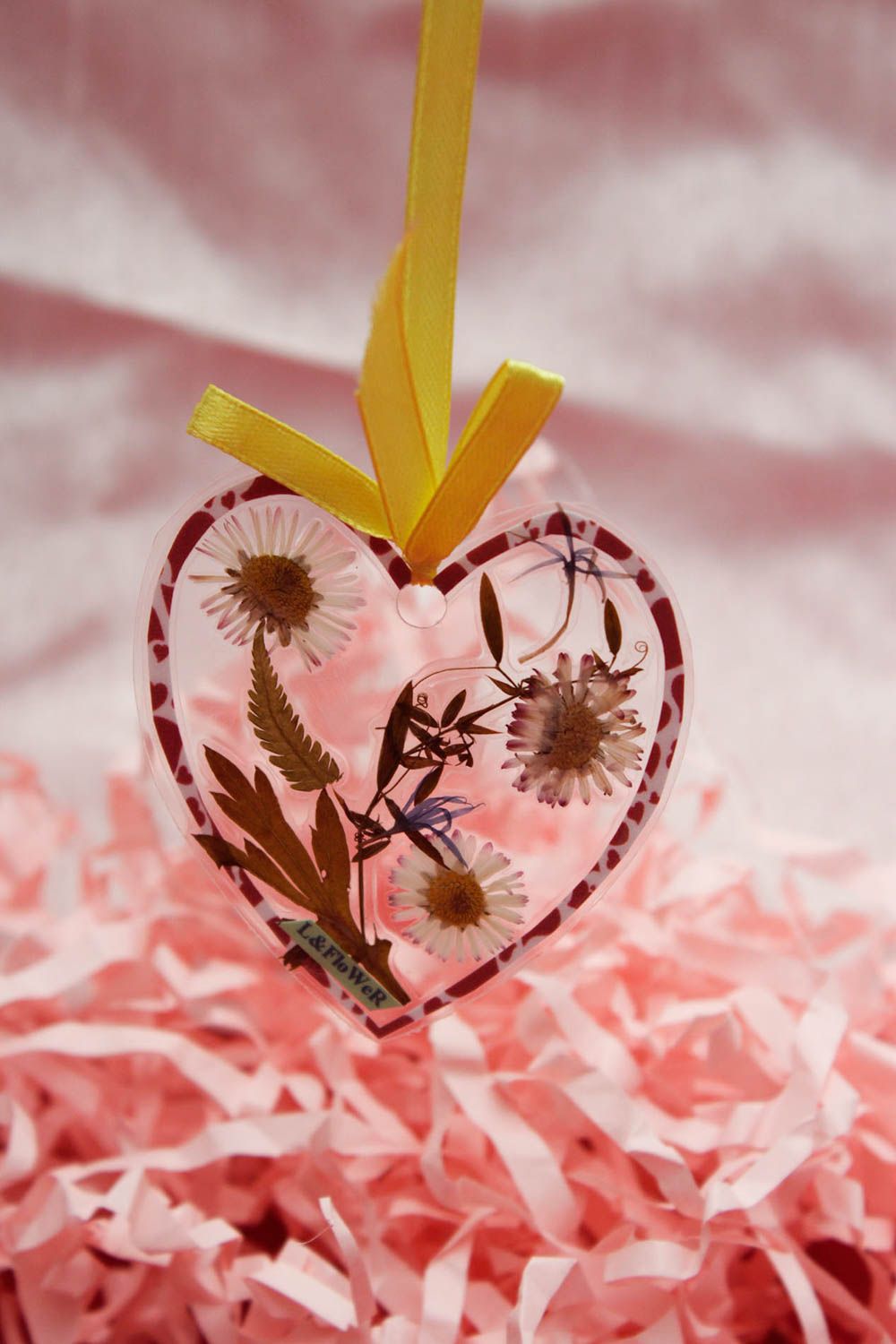 Сердце с цветами ручной работы декор для дома декоративное сердце на ленте фото 1