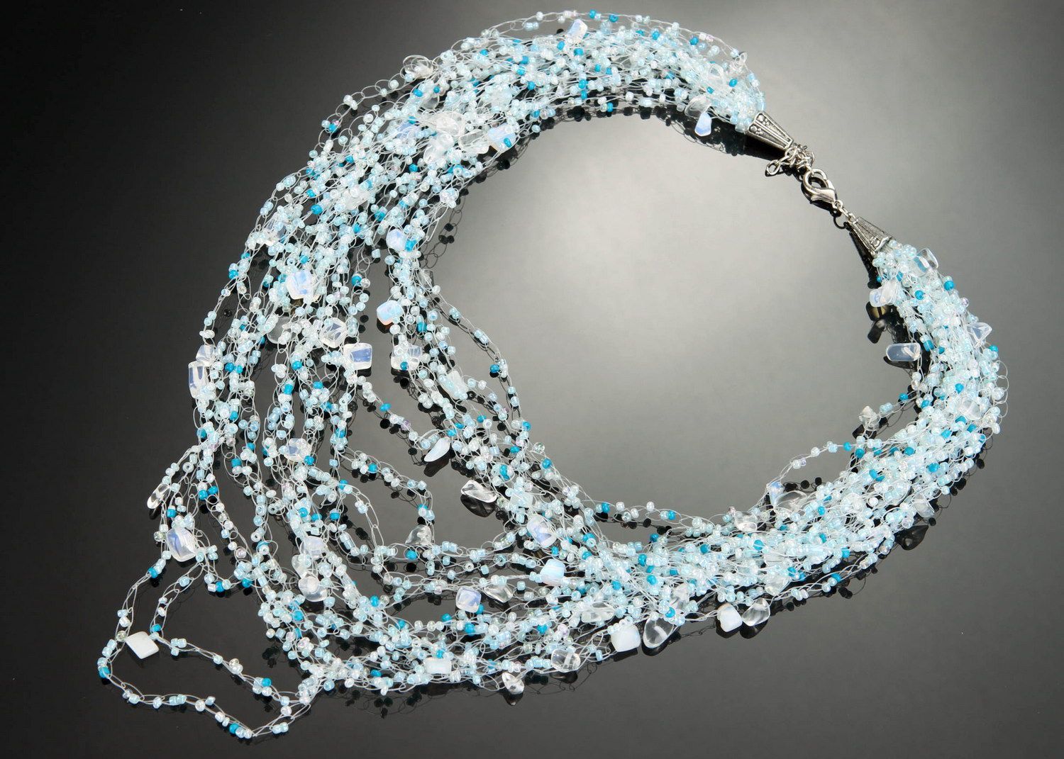 Necklace made of opal fragments photo 2