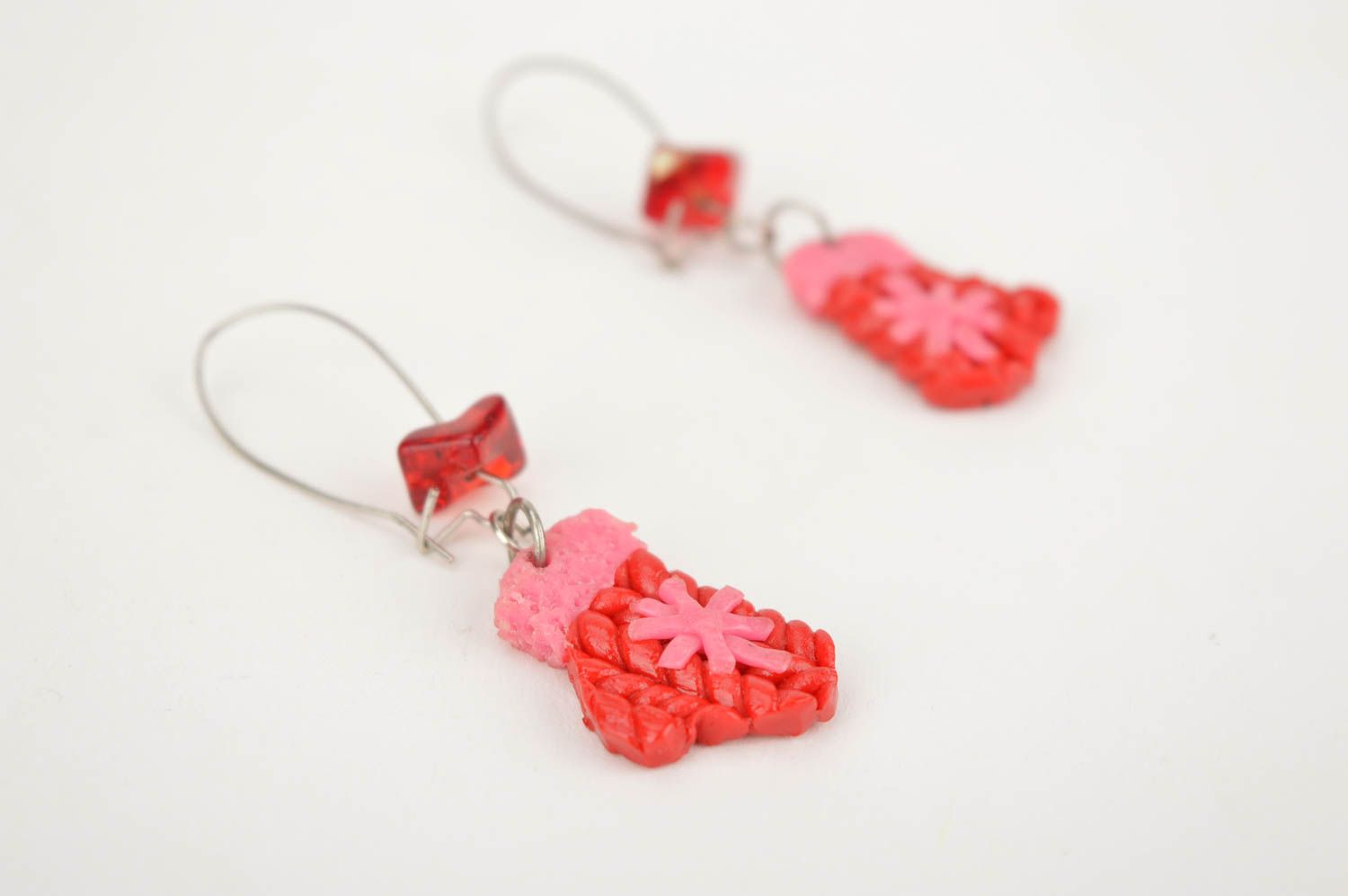 Handmade cute bright earrings designer stylish earrings elegant red jewelry photo 5