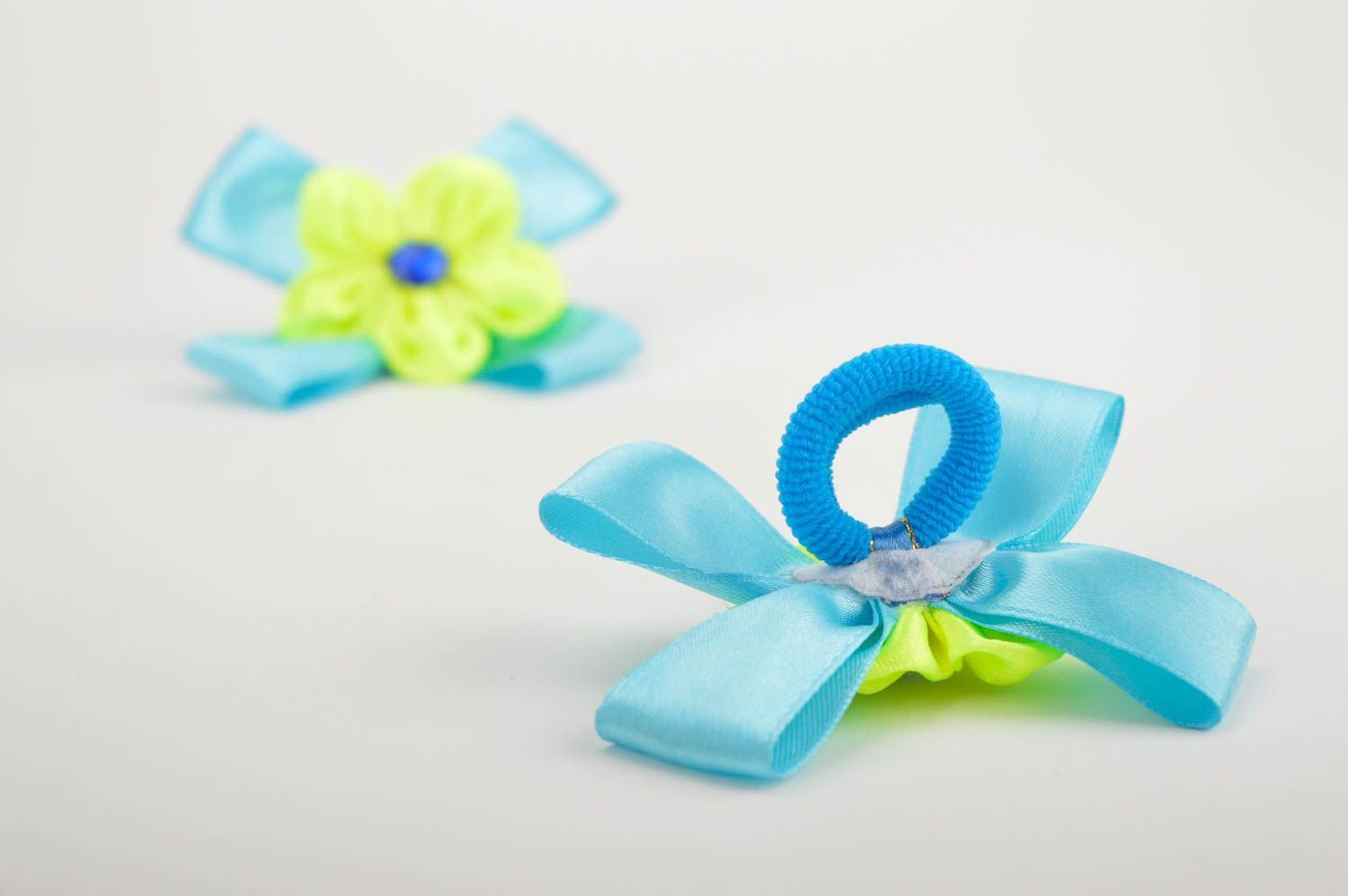 Handmade flower scrunchie 2 pieces designer hair accessories gifts for kids photo 4