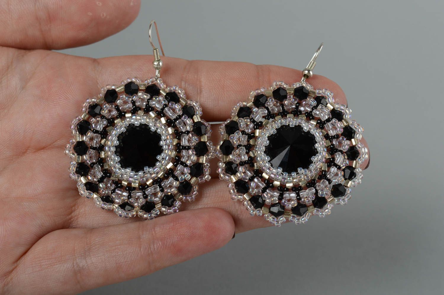 Handmade earrings beaded earrings fashion earrings with charms design jewelry photo 5