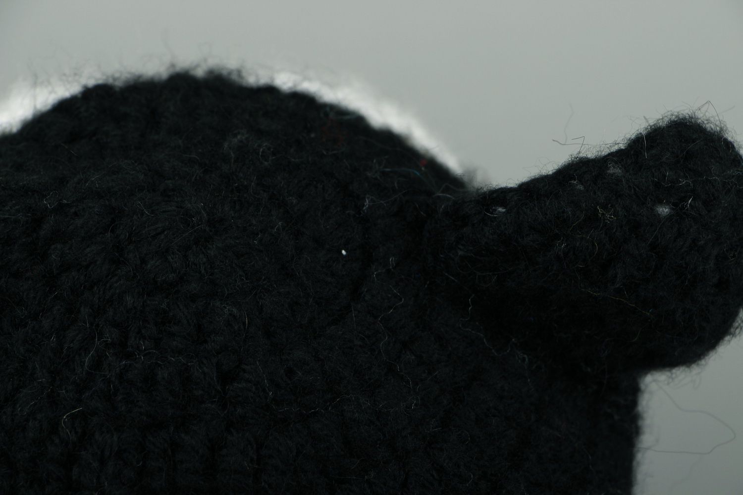 Gorro tricotado das crianças Gato preto e branco foto 4