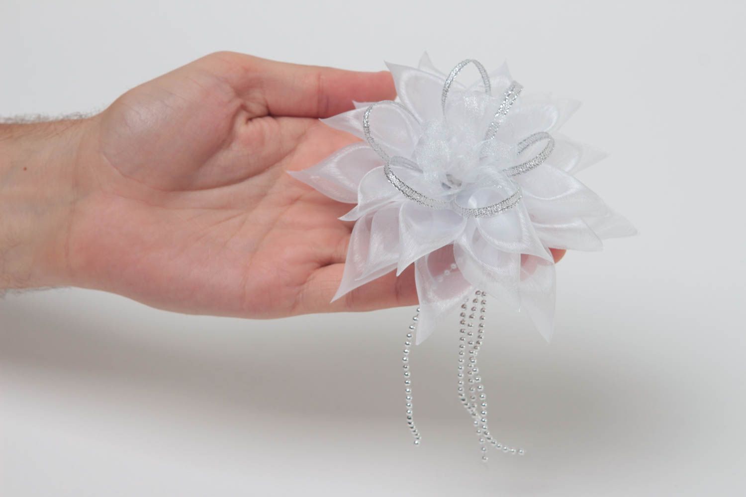 Goma para el pelo con flor hecha a mano accesorio para niñas regalo original foto 5