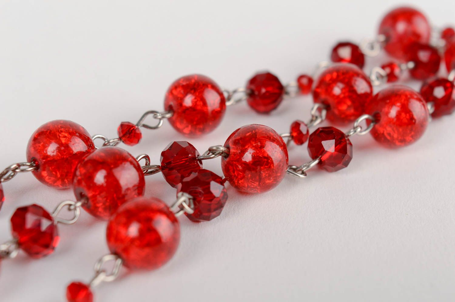 Rotes Armband aus Kristall und venezianischem Glas handmade Schmuck für Frauen foto 4