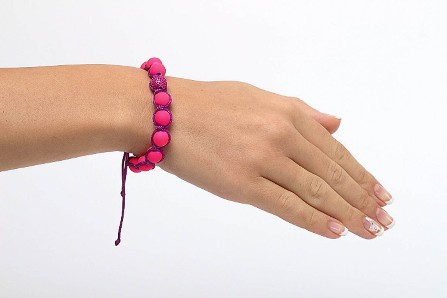 Bracelet tendance Bijou fait main rose violet cadeau Accessoire femme casual photo 4