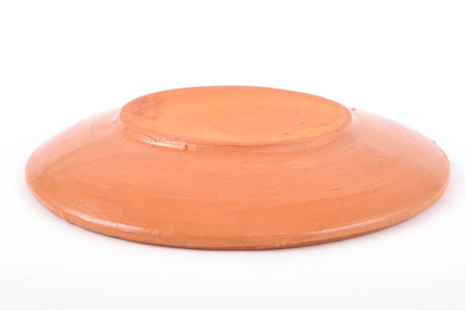 Керамическая тарелка плоская с волнообразным узором фото 5