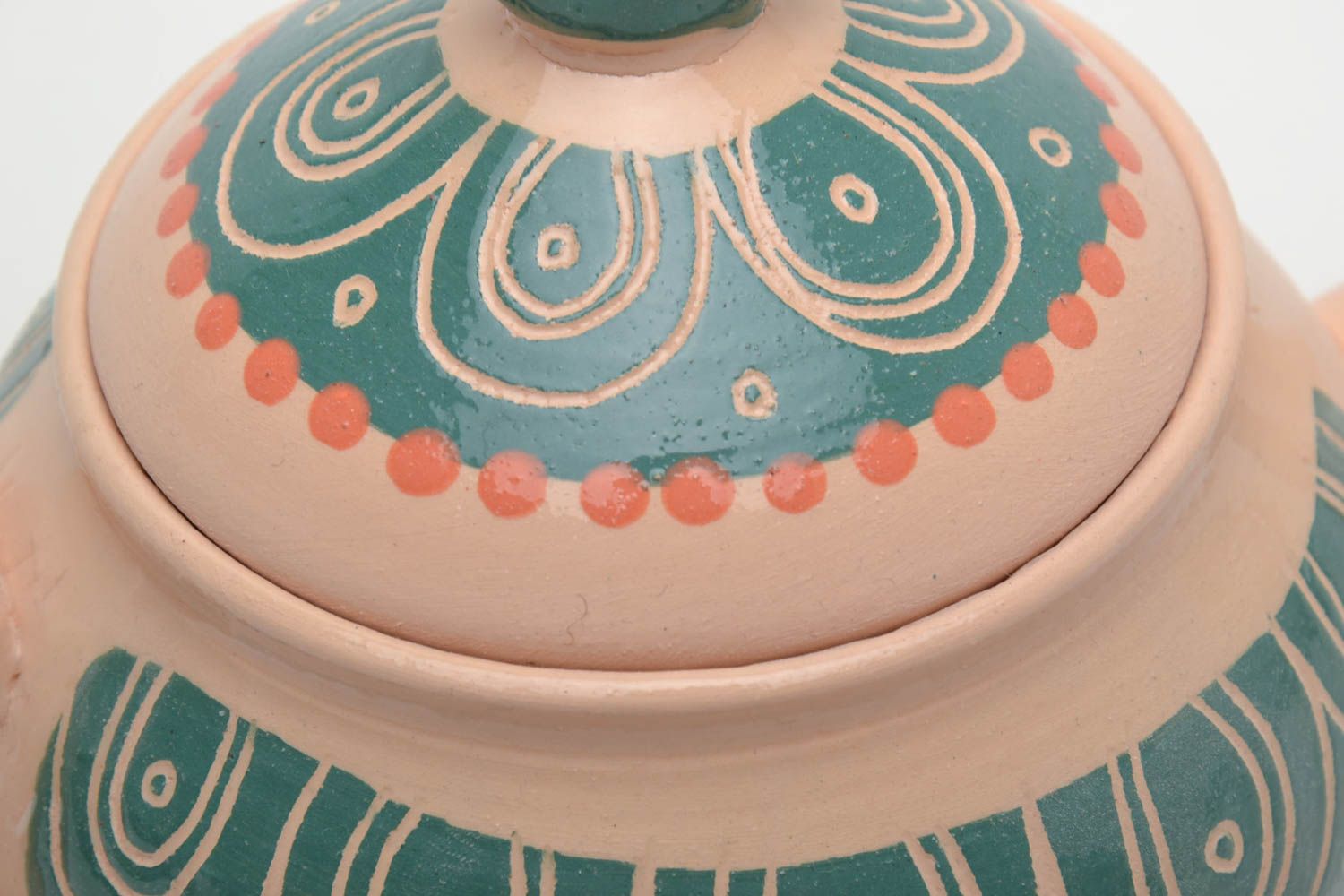 Ceramic teapot with ornaments photo 4