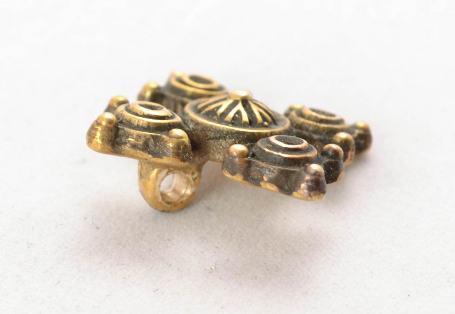 Zgard amuleto fatto a mano a forma di croce di bronza accessorio originale  foto 3