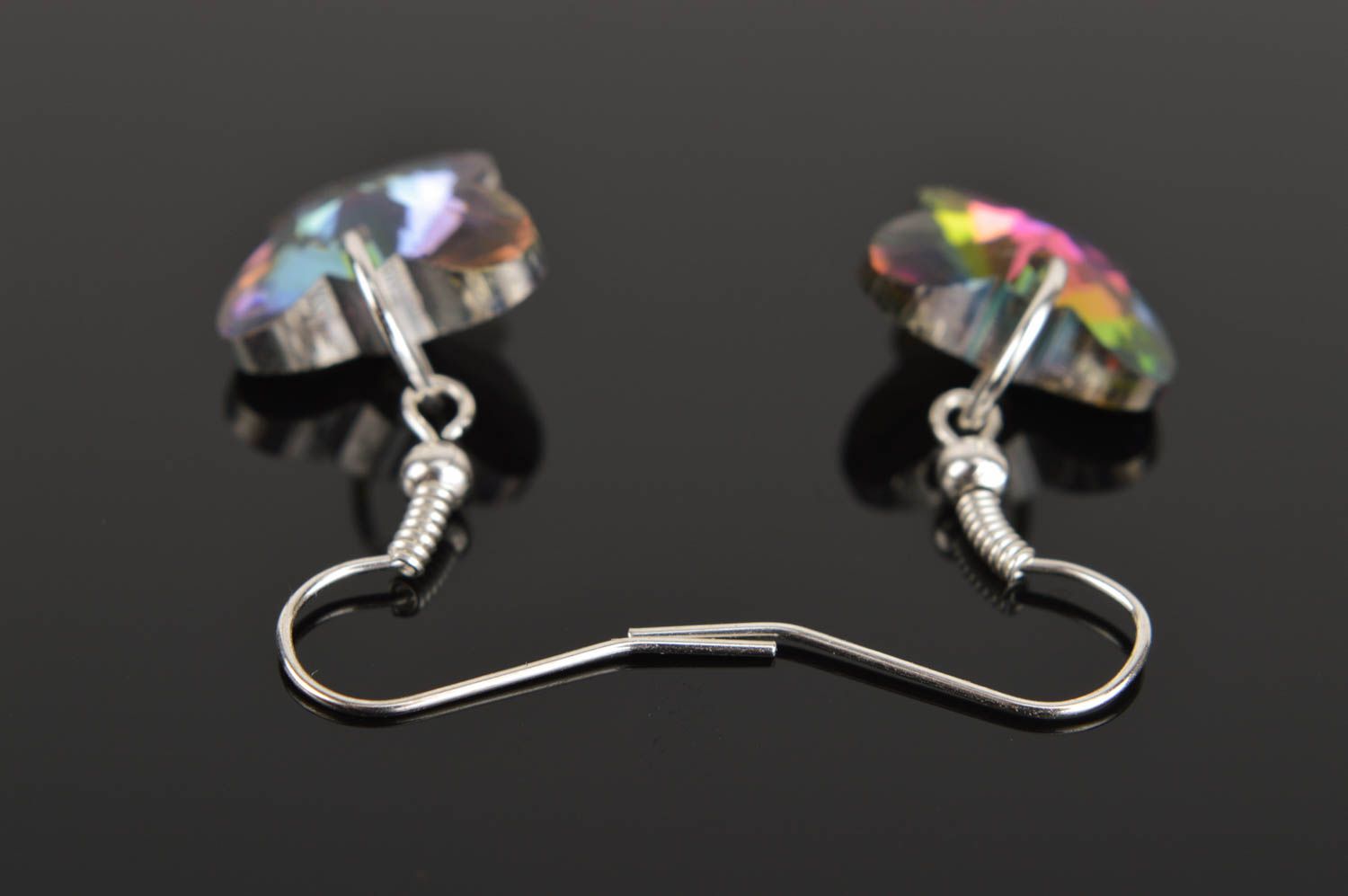 Boucles d'oreilles papillons Bijou fait main en verre coloré Cadeau pour femme photo 5