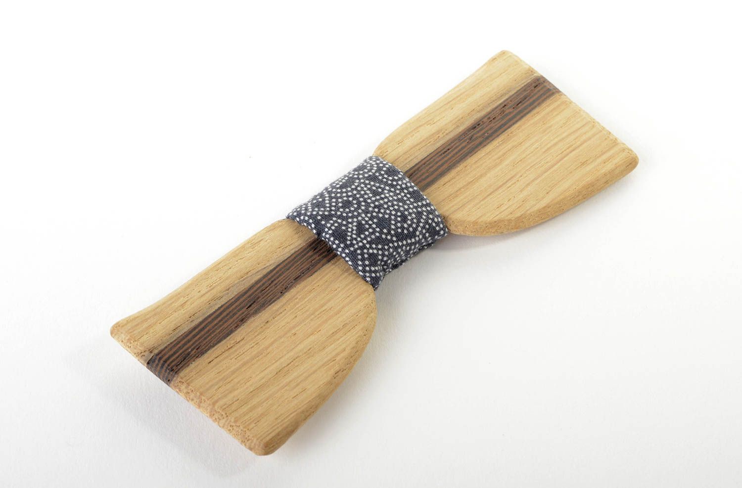 Corbata de moño hecha a mano de madera accesorio de moda regalo original foto 2