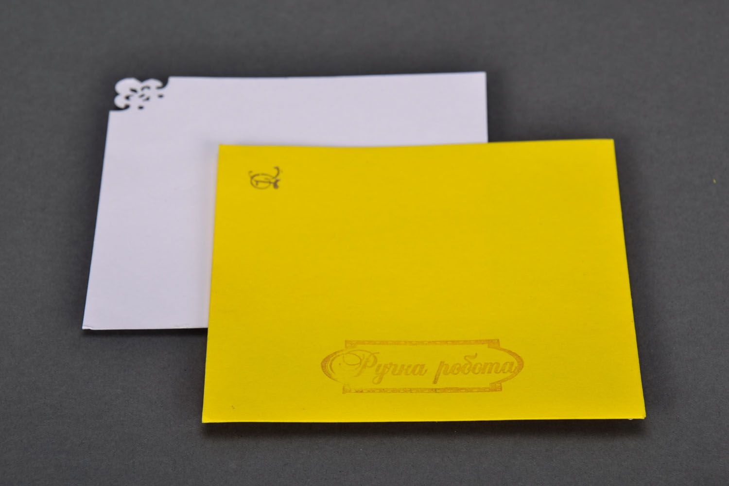 Carte de vœux jaune faite main photo 4