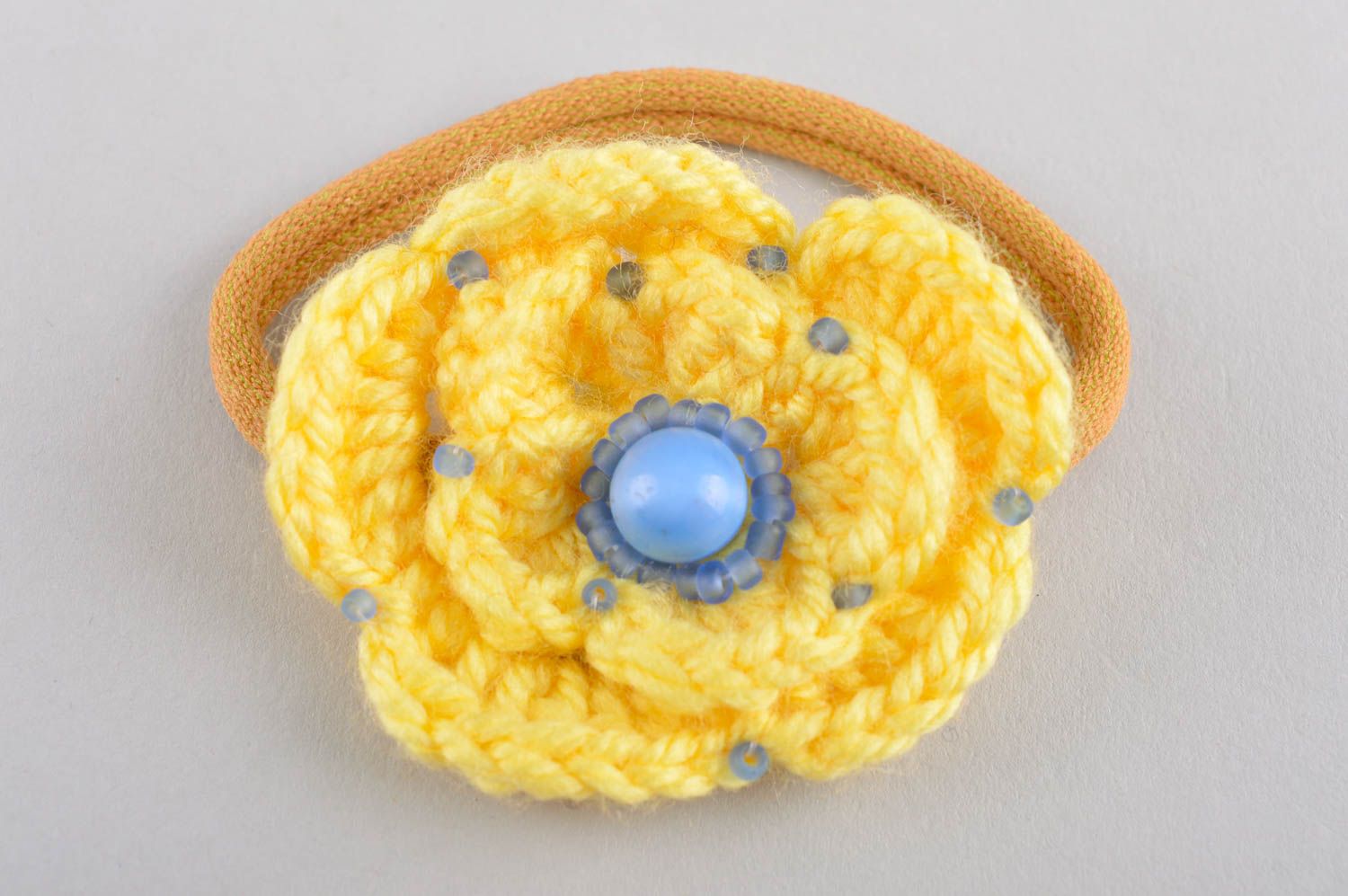 Handmade crocheted scrunchy hair accessories flower barrette present for girl photo 5