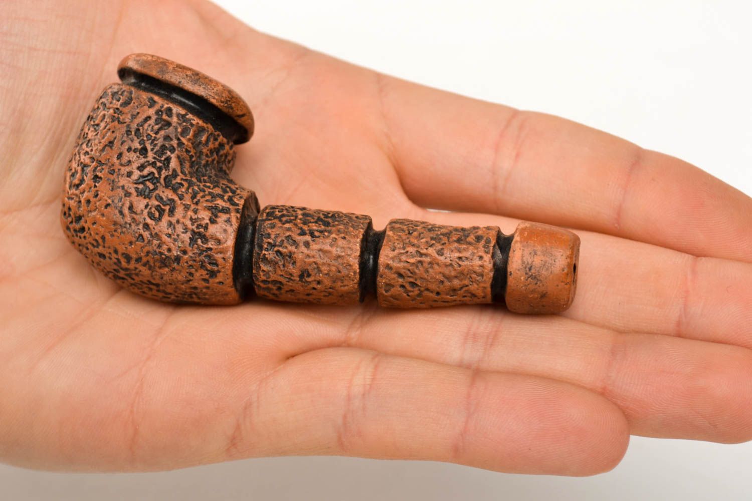 Kleine Tabakpfeife handgemacht Keramik Handarbeit Geschenk für Männer schön foto 5