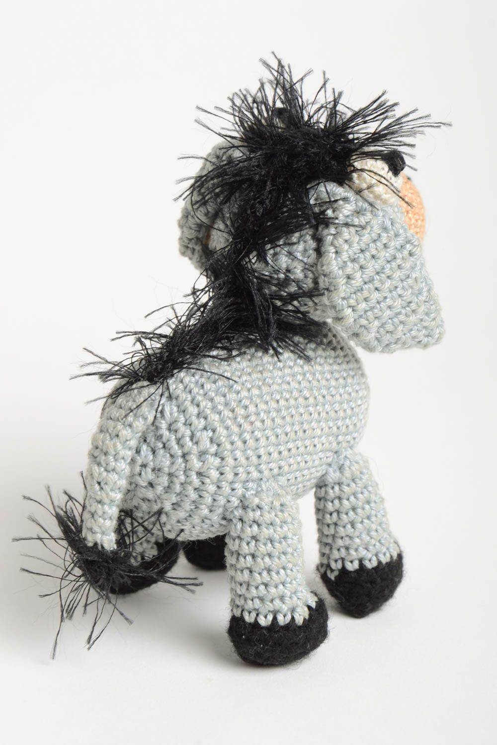 Handmade children toy designer crocheted donkey doll unique present for children photo 3