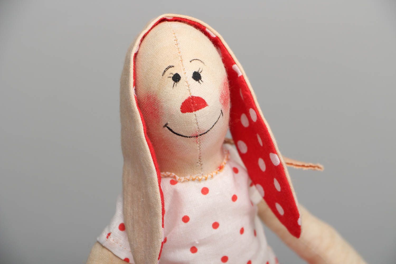 Мягкая игрушка кукла заяц с длинными ушами фото 2