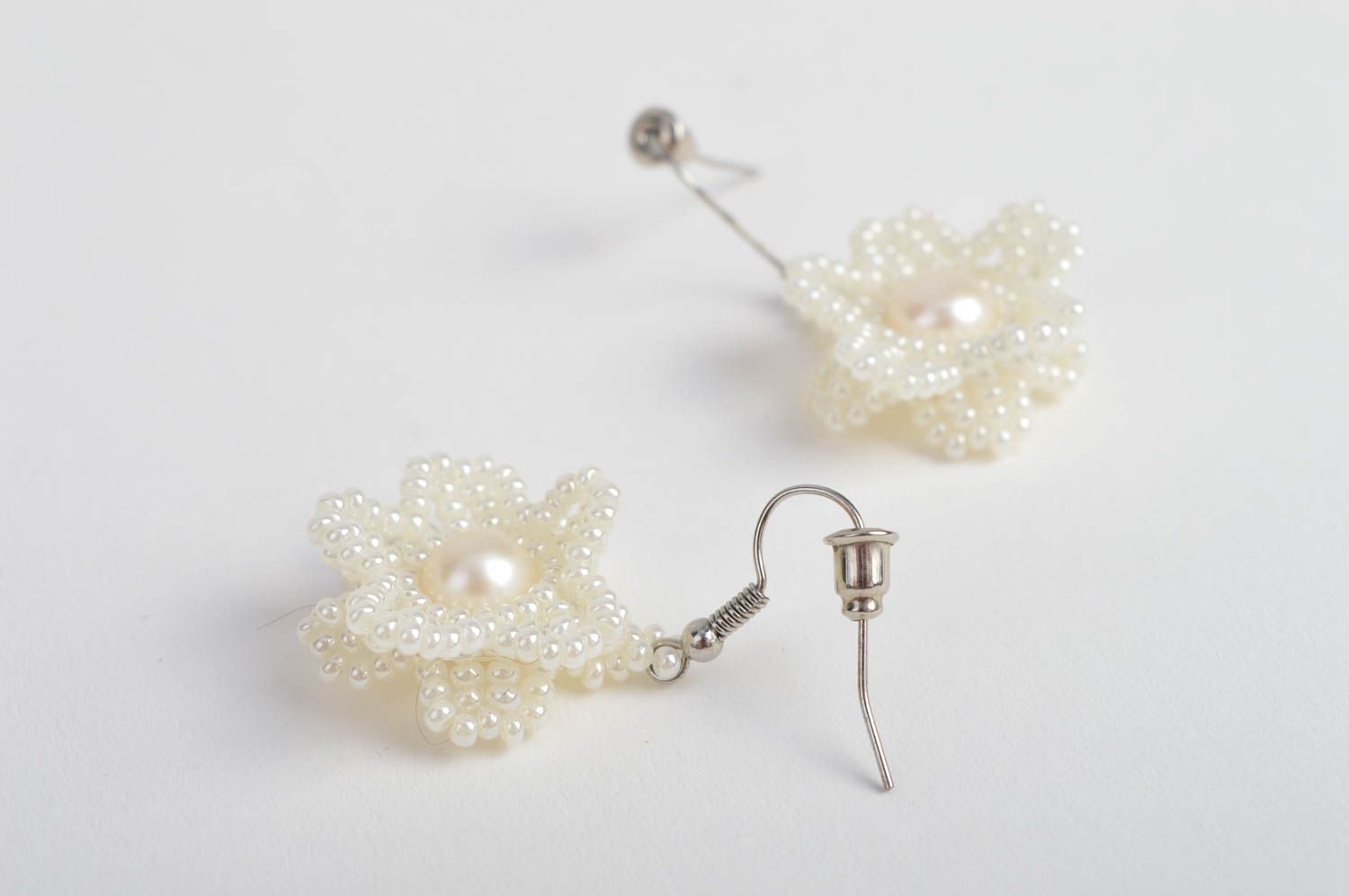 Wedding handmade earrings designer bijouterie seed beaded jewelry accessory photo 3