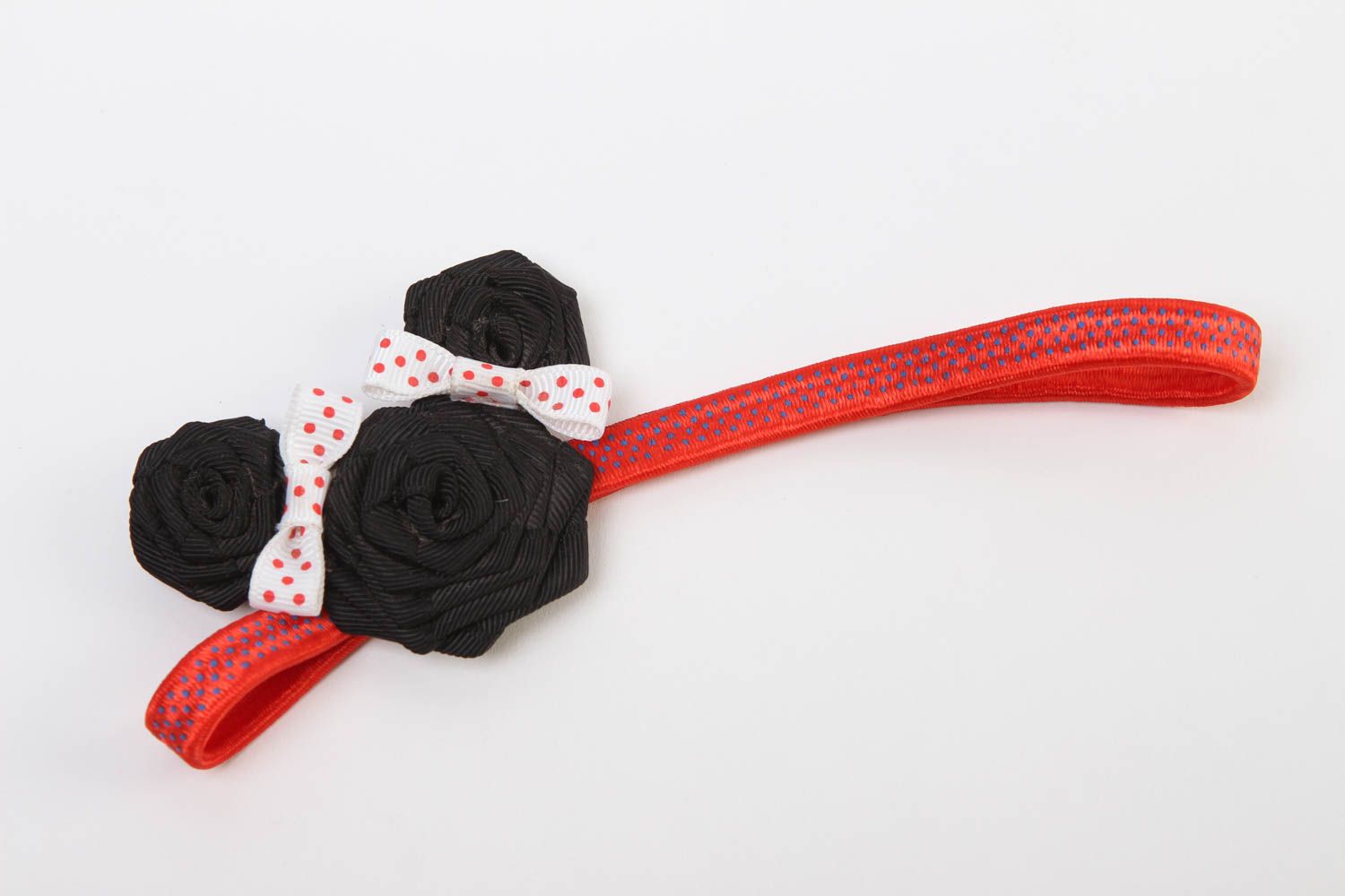 Handmade Haarband mit Blumen Accessoires für Haare dünnes Blumen Haarband schön foto 2