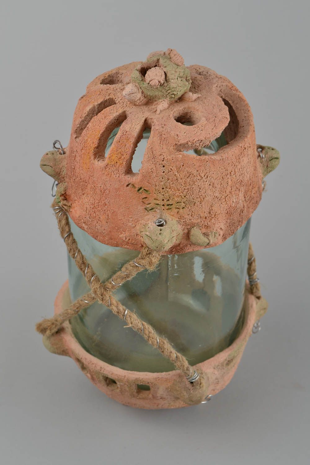 Handgefertigt Kerzenhalter Keramik Wohnzimmer Deko Teelichthalter aus Ton  foto 5